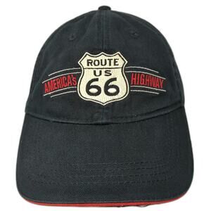 Open Road Route 66 America's Highway Baseball Cap Black One Size Strapback Hat